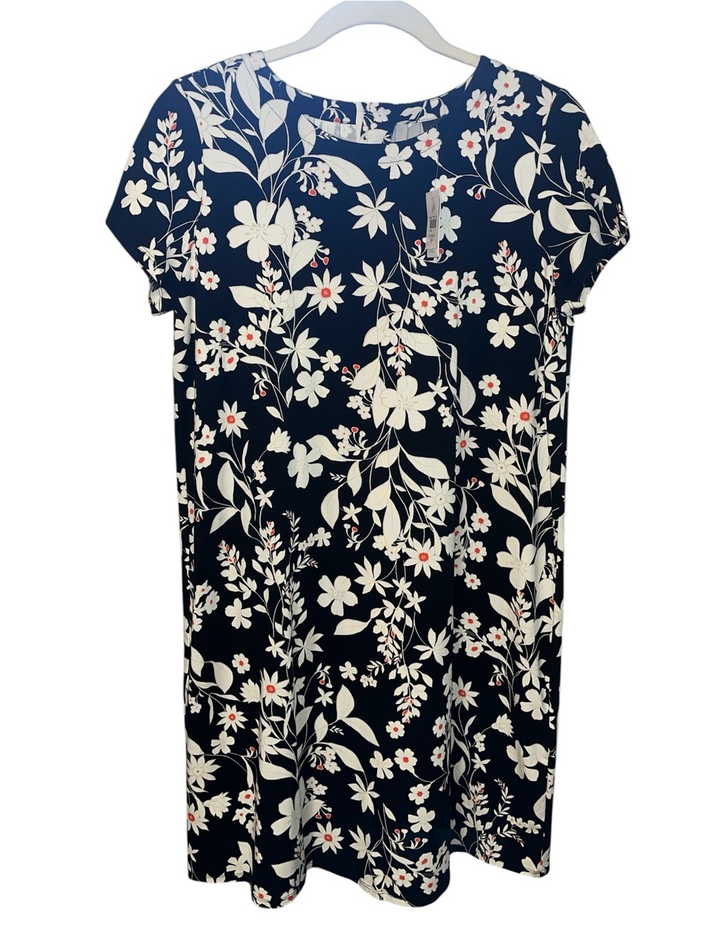 NWT J. Jill Black and White Floral Mini Dress